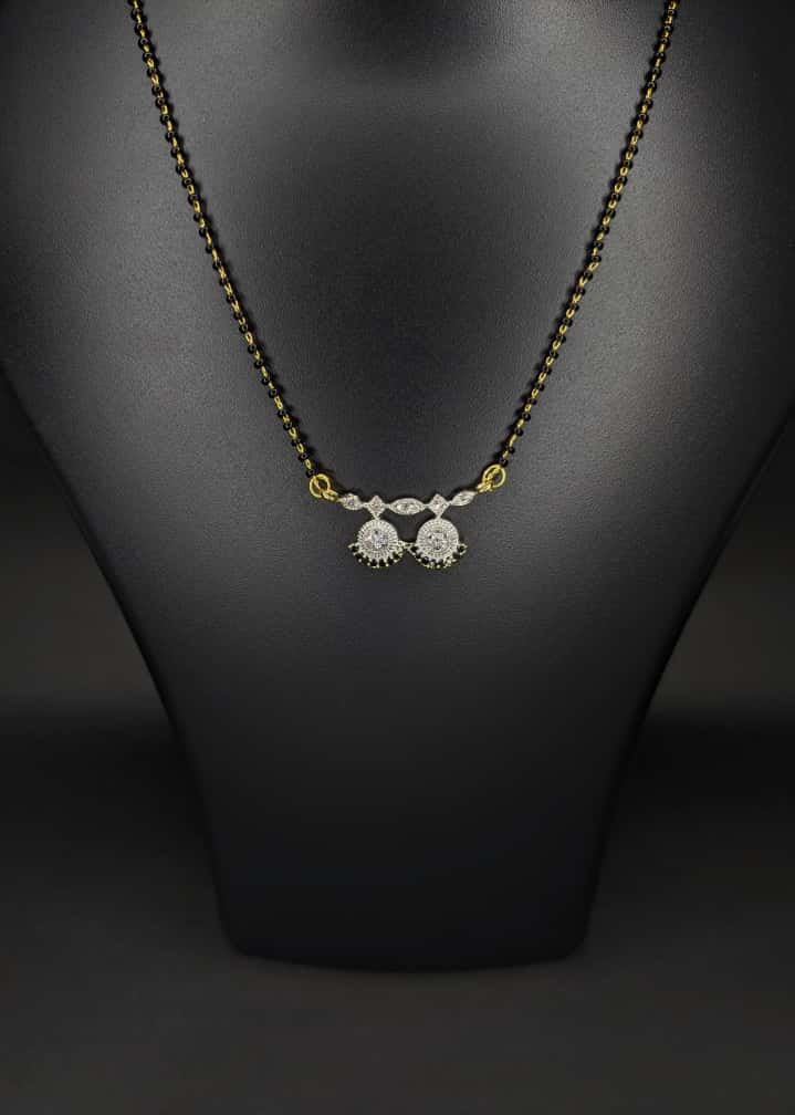 Chandrika AD Studded Silver Plated Mangalsutra