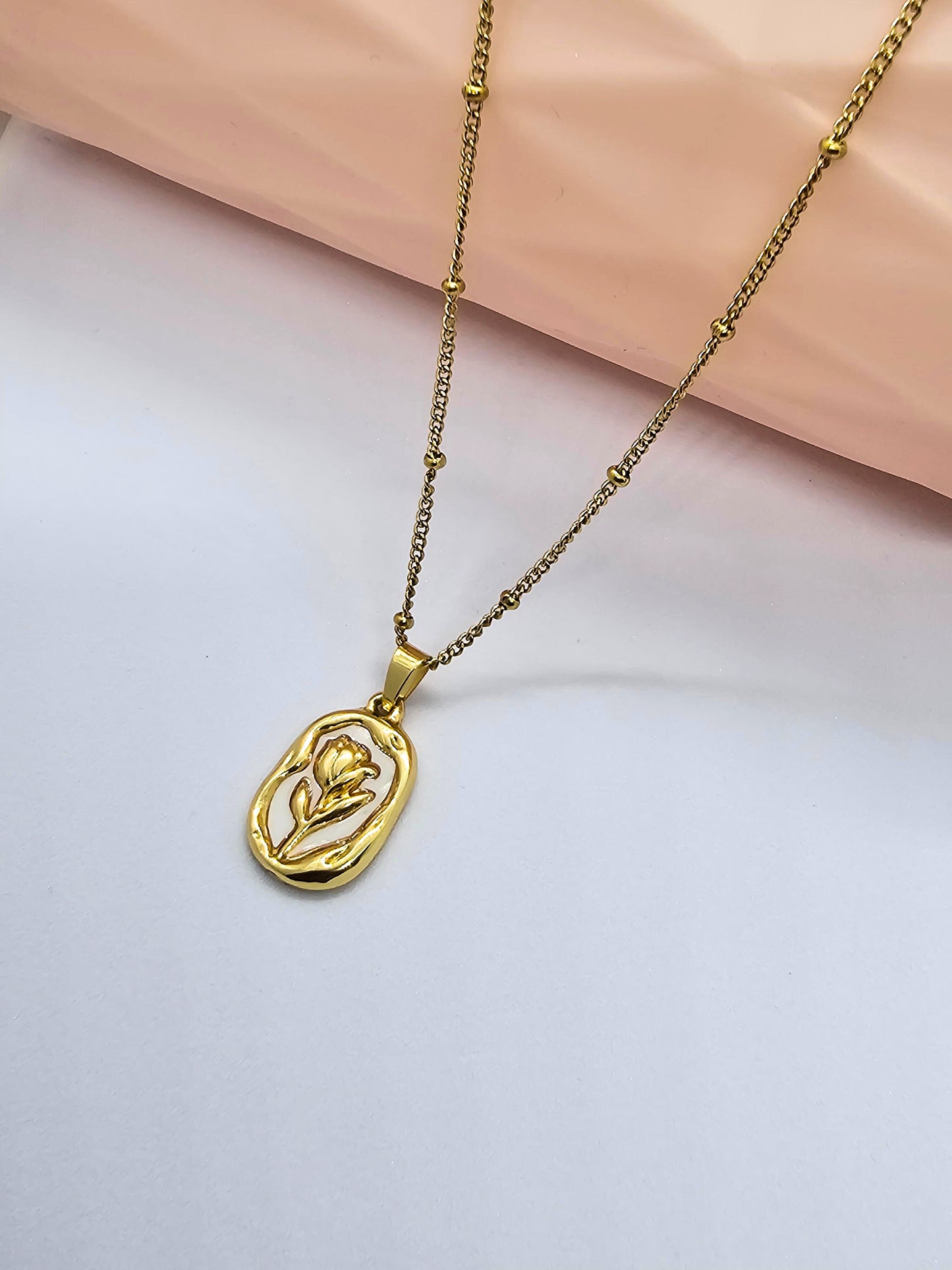 Juliet Rosebud Pendant and Chain