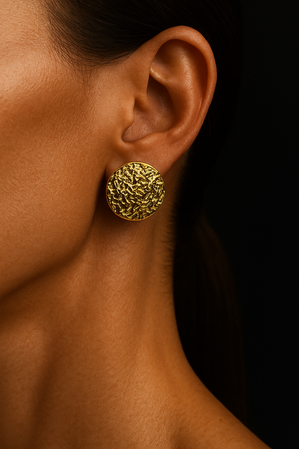 Chunky Textured Coin Studs