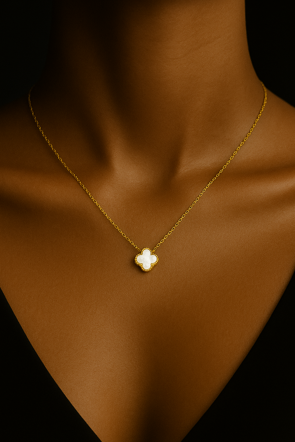Reversible Clover Pendant and Chain
