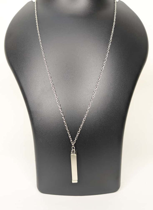 Men's Hidden Bar Pendant & Chain