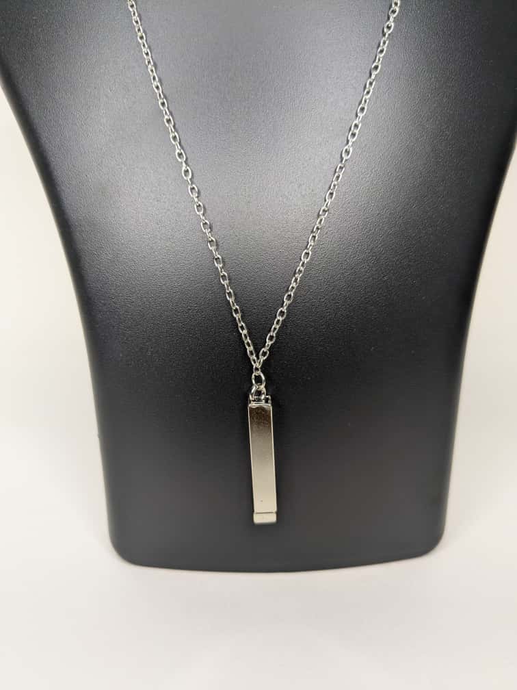 Men's Hidden Bar Pendant & Chain