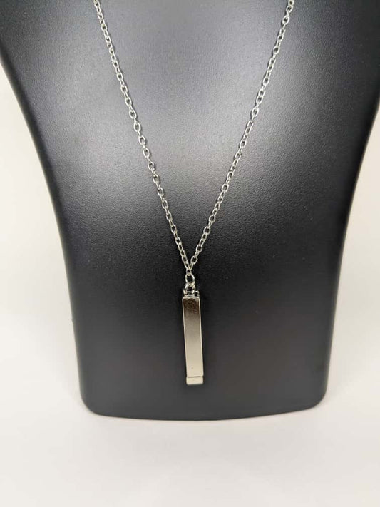 Men's Hidden Bar Pendant & Chain