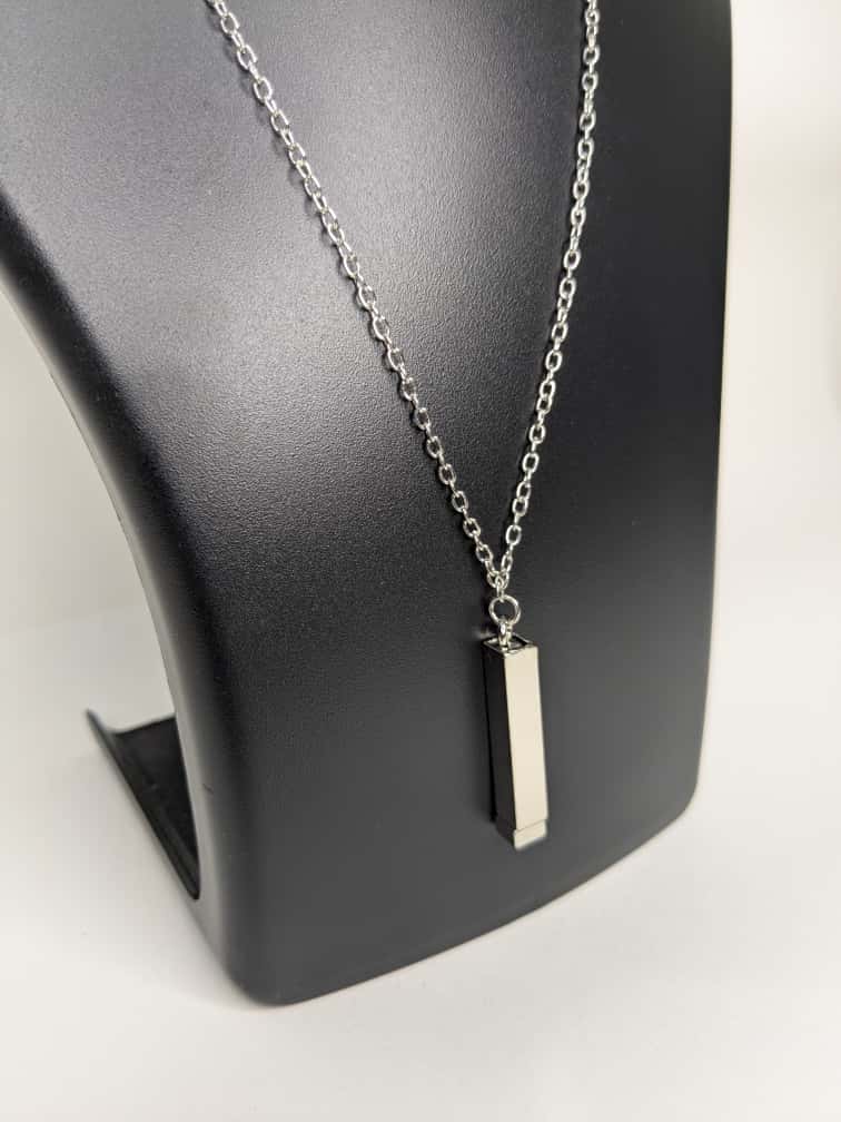 Men's Hidden Bar Pendant & Chain