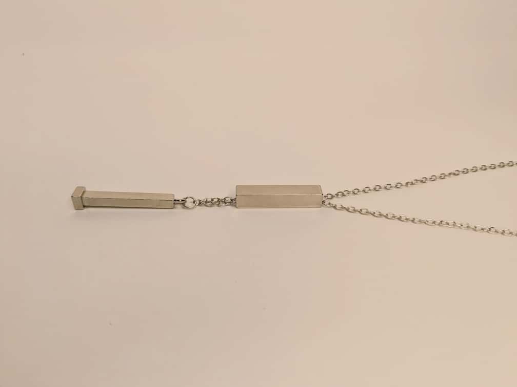 Men's Hidden Bar Pendant & Chain