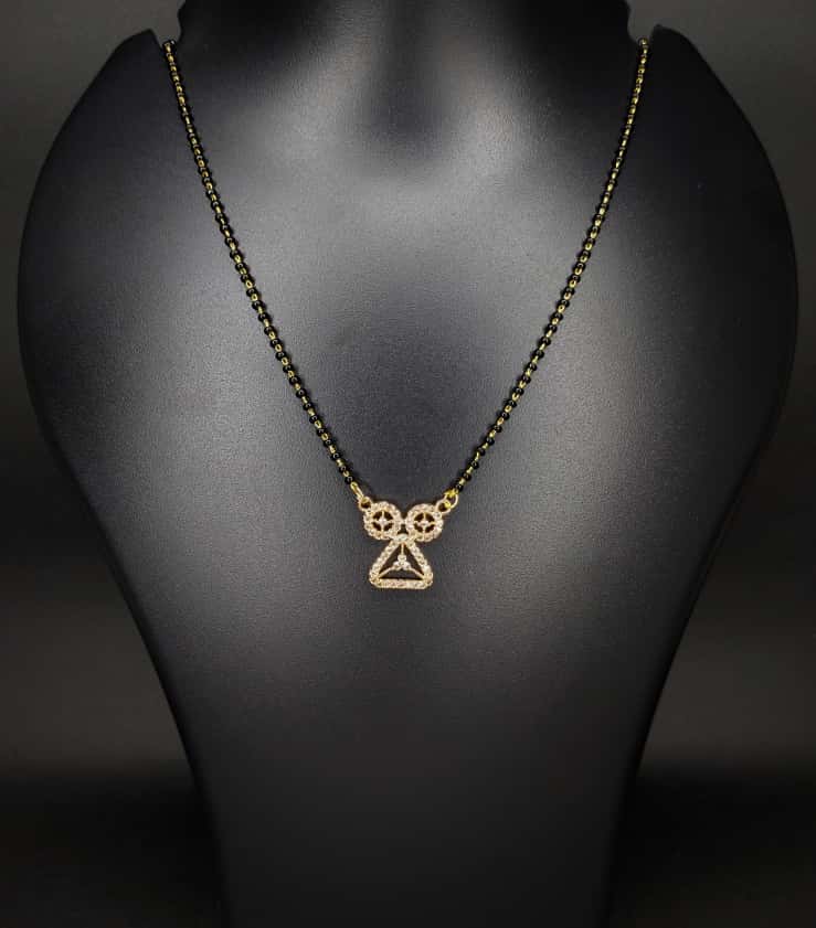 Shringar AD Studded Rosegold Plated Mangalsutra