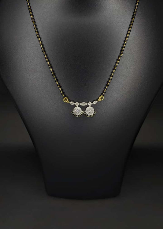 Chandrika AD Studded Silver Plated Mangalsutra